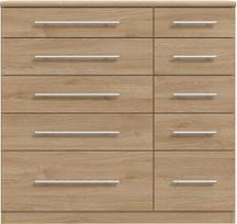 Komoda Forte PRUK221L-D127, rusva, 99.9 cm x 41.6 cm x 95 cm