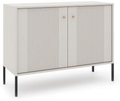 Komoda Iseo 2D IS02, balta/juoda, 104.5 cm x 39 cm x 79 cm