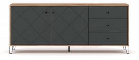 Komoda Bilbao BL06 2D3S, ąžuolo, 183.4 cm x 40 cm x 75.2 cm