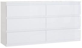 Komoda Forte Layton, balta, 42.2 cm x 154 cm x 79.9 cm