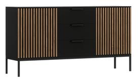 Komoda Meorati, juoda, 150 cm x 40 cm x 80 cm