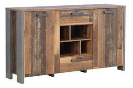 Komoda Forte Clif CLFK233-C546, medžio/tamsiai pilka, 41.6 cm x 156.5 cm x 86.3 cm