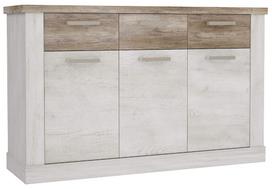 Komoda Forte Duro DURK233-T75, balta/šviesiai ruda, 41.3 cm x 140.8 cm x 90.3 cm