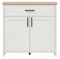 Komoda Loksa S455-KOM2D1S-APW, ąžuolo/balta, 101.5 cm x 36.5 cm x 98.5 cm