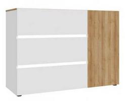 Komoda Forte Lenybelardo LNBK222B-M216, ąžuolo/balta, 41.1 cm x 114.9 cm x 81.7 cm