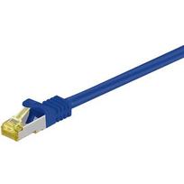 Goobay 1.5m RJ45 Patchkabel CAT 6A S/FTP (PiMF), 500 MHz, mit CAT 7 Rohkabel, blau LSZH halogenfrei, Kupfer