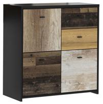 Komoda Forte Sanne SQNK223-C604, juoda/medžio, 29.6 cm x 77 cm x 77 cm