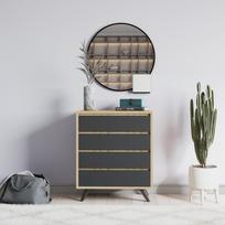 Komoda Kalune Design Suvera 811MDD3437, antracito/ąžuolo, 40 cm x 70 cm x 86 cm