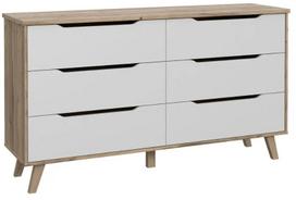 Komoda Forte Scandinavian, balta/medžio, 42 cm x 154.7 cm x 86.3 cm