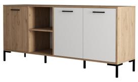 Komoda Kalune Design Aurora 1634, ąžuolo/balta, 45 cm x 180 cm x 80 cm