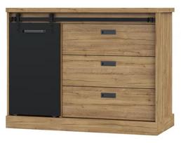 Komoda Forte Klaark Left, ąžuolo/juoda, 52 cm x 113 cm x 88 cm