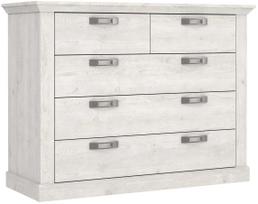 Komoda Forte Kashmir KSMK351-D43, balta, 45 cm x 120 cm x 90 cm
