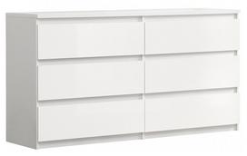 Komoda Forte Chelsea CHLK261-U42, balta, 43 cm x 154 cm x 80 cm