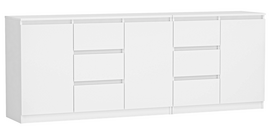 komodos - Komoda Costa, balta, 40 cm x 200 cm x 75 cm - 1 nuotrauka