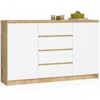 komoda akord - Komoda Akord K160 2D 4SZ CLP, ąžuolo/balta, 40 cm x 160 cm x 99 cm - 1 nuotrauka