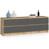 komoda 160 - Komoda Akord K160 4SZ CLP, ąžuolo/pilka, 40 cm x 160 cm x 55 cm - 1 nuotrauka