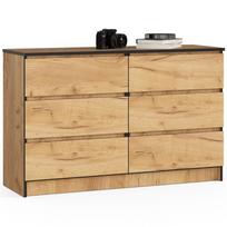 Komoda Akord K120, ąžuolo/juoda, 40 cm x 120 cm x 77 cm