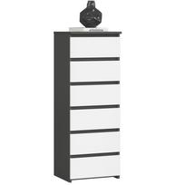 komoda akord - Komoda Akord CL6, balta/grafito, 35 cm x 40 cm x 109 cm - 1 nuotrauka