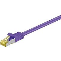 Goobay 1m RJ45 Patchkabel CAT 6A S/FTP (PiMF), 500 MHz, mit CAT 7 Rohkabel, violett LSZH halogenfrei, Kupfer