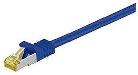 Goobay 0.5m RJ45 Patchkabel CAT 6A S/FTP (PiMF), 500 MHz, mit CAT 7 Rohkabel, blau LSZH halogenfrei, Kupfer