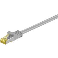 Goobay 0.25m RJ45 Patchkabel CAT 6A S/FTP (PiMF), 500 MHz, mit CAT 7 Rohkabel, grau LSZH halogenfrei, Kupfer