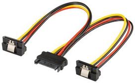 Goobay 95115 - 0.2 m - SATA 15-pin - SATA 15-pin - Male connector / Female connector - 90° - Juodas - Raudona - Geltona - Multicolor