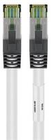 Goobay 20m RJ45 (CAT 6A, 500 MHz) Patchkabel mit CAT 8.1 S/FTP Rohkabel, Weiß, 20 m