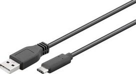 Goobay USB 2.0 cable 1,8 m, Juodas, USB 2.0 male (type A), USB-C male