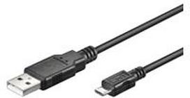 1,8m Goobay USB 2.0 Kabelis, juodas [Stecker Typ A -> Stecker Typ Micro-B]