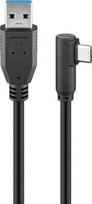 Goobay Cable, 90° 66502 Juodas, USB-C Male, USA 3.0 Male (Type A)