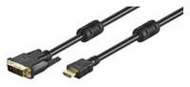 Goobay DVI-D/HDMI cable, auksinis-plated HDMI cable, 1.5 m, Juodas