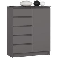 komoda akord - Komoda Akord Furniture Factory K80, grafito, 35 cm x 80.4 cm x 97 cm - 1 nuotrauka