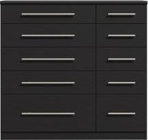 Komoda Forte PRUK221L-D126, juoda, 99.9 cm x 41.6 cm x 95 cm