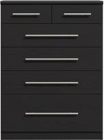 Komoda Forte PRUK222-D126, juoda, 69.9 cm x 41.6 cm x 95 cm