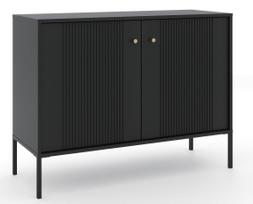 Komoda Iseo 2D IS02, juoda, 104.5 cm x 39 cm x 79 cm