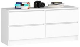 Komoda Akord Furniture Factory K120, balta, 40 cm x 120 cm x 55 cm