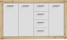Komoda Forte BCCK241-C804, balta/rusva, 152 cm x 34 cm x 90 cm