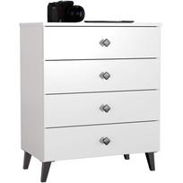 balta juoda komoda - Komoda Akord Furniture Factory Mobi K-04, balta/juoda, 37 cm x 60 cm x 73 cm - 1 nuotrauka