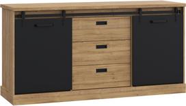 Komoda Forte KZMK231-M328, ruda/grafito, 52 cm x 173.3 cm x 88.2 cm
