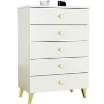 stalciai 60 cm - Komoda Akord Furniture Factory Mobi 05, aukso/balta, 37 cm x 60 cm x 89 cm - 1 nuotrauka