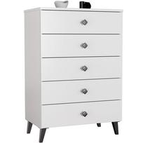 komoda akord - Komoda Akord Furniture Factory Mobi 05, balta/juoda, 37 cm x 60 cm x 89 cm - 1 nuotrauka