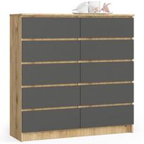 Komoda Akord Furniture Factory K120 94036010, ruda/pilka, 40 cm x 120 cm x 121 cm