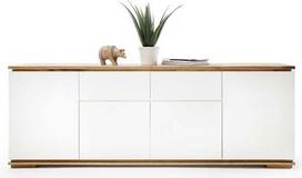 Komoda MCakcent Chiaro 48451AW1, balta/rusva, 40 cm x 182 cm x 81 cm