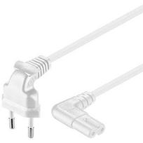 euro c7 - Goobay - Euro power cable 2-pin - angled 90 degrees - baltas - 2 m - 1 nuotrauka