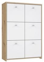 Komoda Forte Best Chest SQNK321-C804, balta/medžio, 29.6 cm x 77.1 cm x 112.5 cm