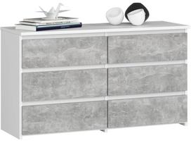 komoda 100 - Komoda Akord Furniture Factory CL100 6SZ, balta/pilka, 100 cm x 35 cm x 57 cm - 1 nuotrauka