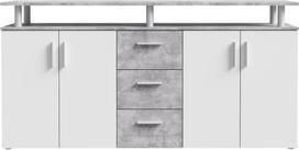 Komoda Forte BLLK251-C251, balta/pilka, 179 cm x 38.2 cm x 90.3 cm