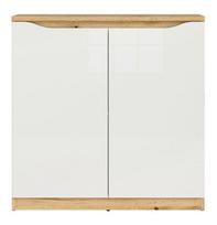 Komoda Nuis KOM2D, ąžuolo/balta, 90 cm x 39.5 cm x 91.5 cm