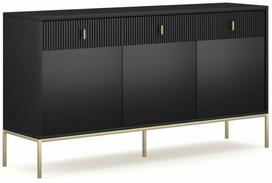 Komoda Maggiore 3D3S, aukso/juoda, 154.5 cm x 39 cm x 82.6 cm