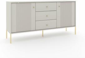 Komoda Iseo IS03, aukso/balta, 154.5 cm x 39 cm x 79 cm